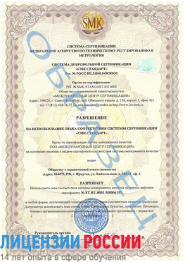 Образец разрешение Арсеньев Сертификат ISO 50001